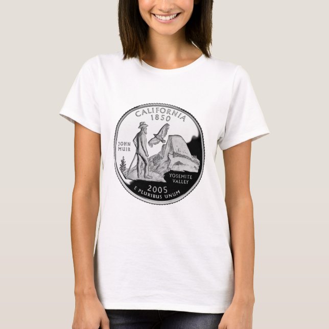 T-shirt Faux California State Quarter Yosemite Valley Muir (Devant)