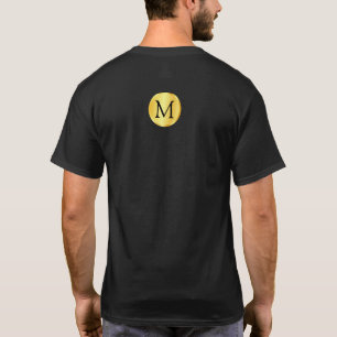 T-shirt Faux Gold Elegant noir Monogramme Modèle personnal