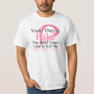 T-shirt Faux - le vrai a essayé de me tuer - cancer du