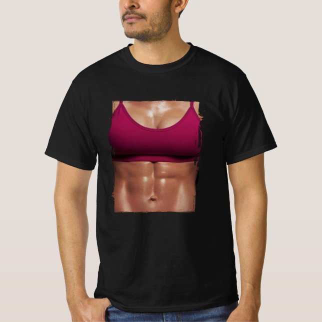 T-shirt Faux Muscle Femme Fitness Corps Femme (Devant)