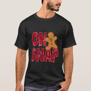 T-shirt Faux Sequins Oh Snap Noël Gingerbread Famille