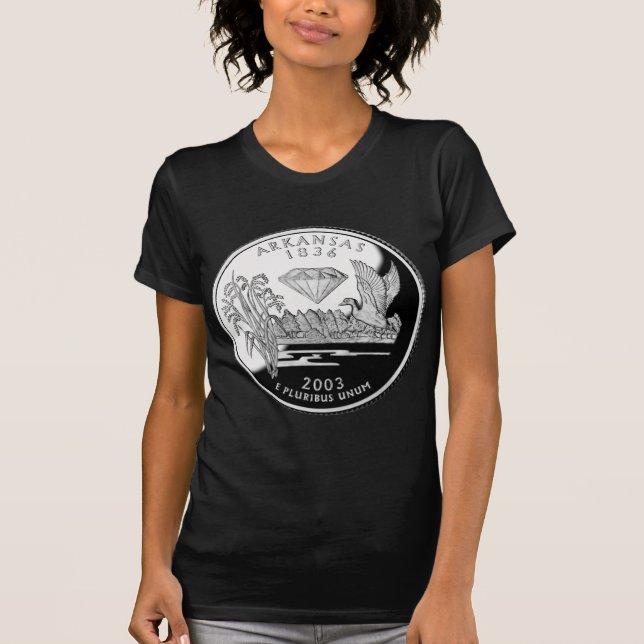 T-shirt Faux State Quarter Crater of Diamonds (Devant)