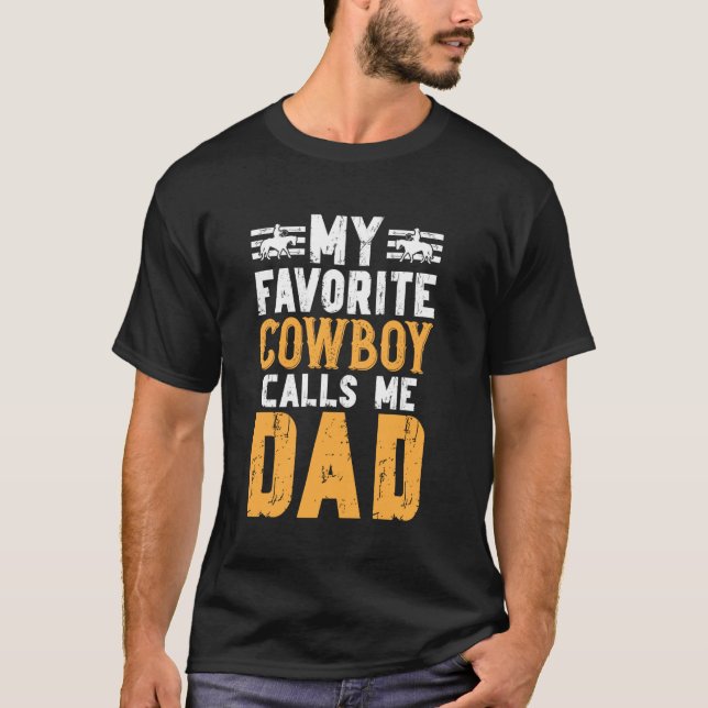T-shirt Favori Cowboy M'Appelle Papa Rodeo Papa D'Un Rodéo (Devant)