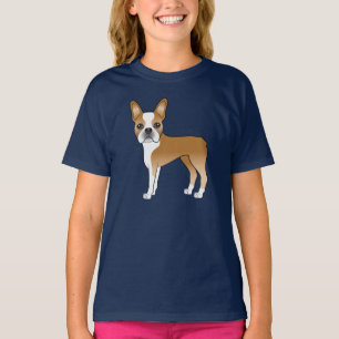 T-shirt Fawn Boston Terrier adorable dessin de chien de de