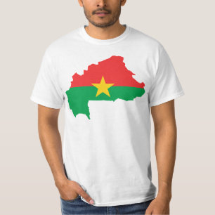 T-shirt FB de carte de drapeau de Burkina Faso