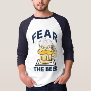 T-shirt Fear Beer Baseball, Blue Lettering, Jersey