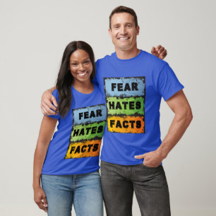 T-shirt Fear Hates Faits - 12 Étape AA Slogan Dark Shirt