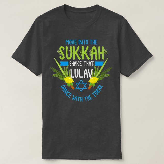 T-shirt Feast of Tabernacles with Lulav and Etrog or Sukko (Design devant)