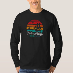 T-shirt Federal Way Wa Federal Way Washington Retro Sunset