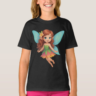 T-shirt Fée adorable avec des ailes et une robe colorées