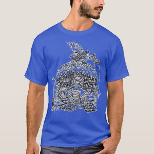 T-shirt Fée avec ailes et une chenille sur un champignon