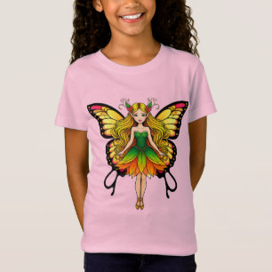 T-Shirt Fée Colorée Avec Des Ailes De Papillon Vibrantes