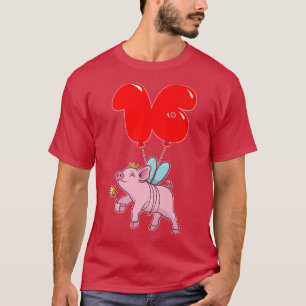 T-shirt Fée de porc mignon16e anniversaireFête de ballon p