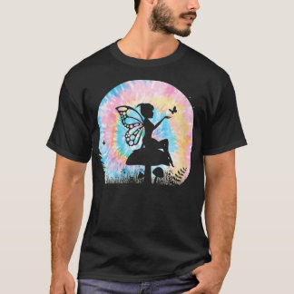 T-shirt Fée magique de papillon teint pour femmes sur la f