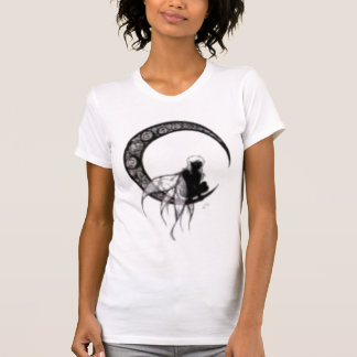 T-shirt fée noire sur la lune