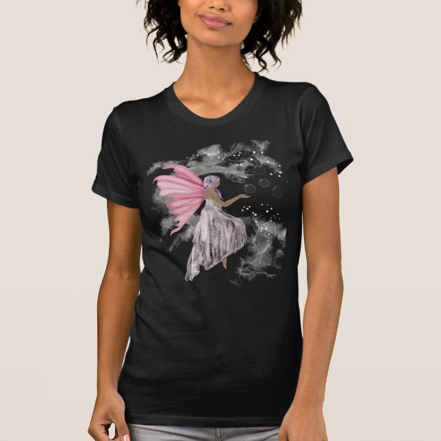 T-shirt Fée rose mignonne sur une lune (Devant)