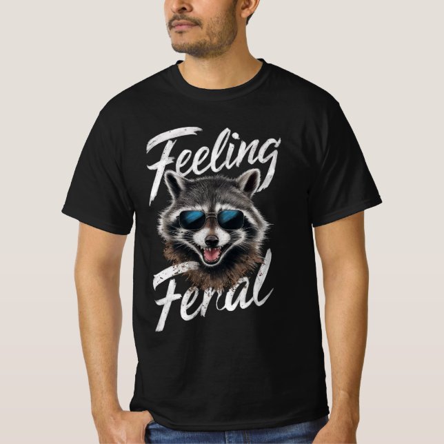 T-shirt Feel Feral Racoon (Devant)