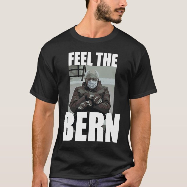 T-shirt Feel It Bern Bernie Sanders Sitting Mittens  Meme (Devant)