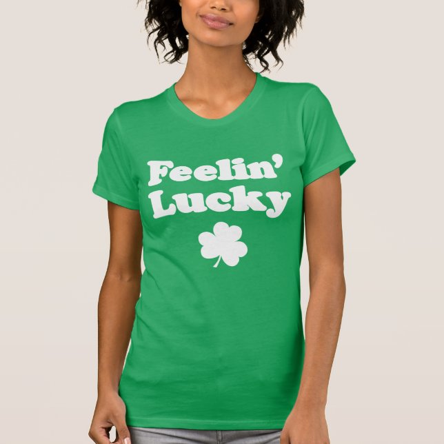T-shirt Feelin' Lucky Shamrock (ON DARK) (Devant)