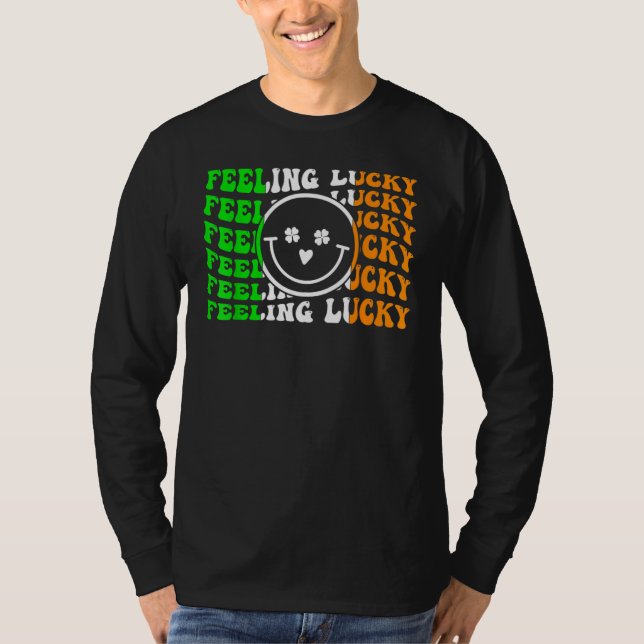T-shirt Feeling Lucky Irish Flag Shamrock Leaf St Patrick' (Devant)