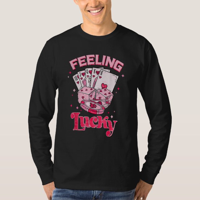 T-shirt Feeling Lucky Valentine Pocket Xoxo Lucky Valentin (Devant)
