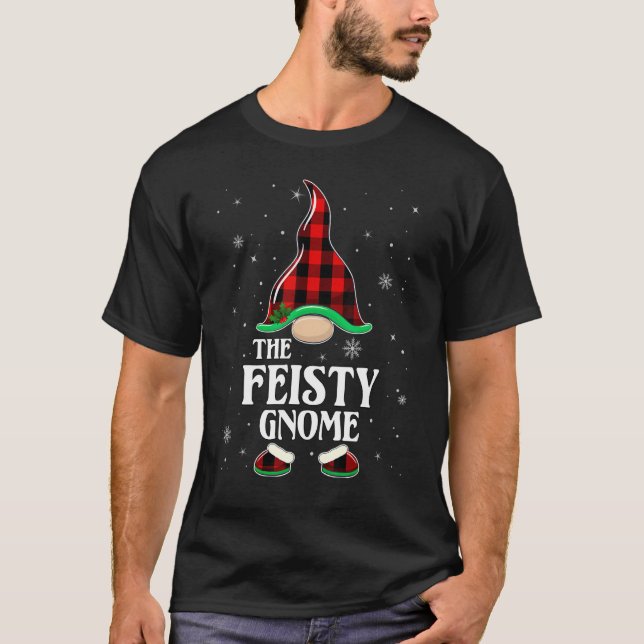 T-shirt Feisty Gnome Buffalo Plaid Matching Family Group C (Devant)