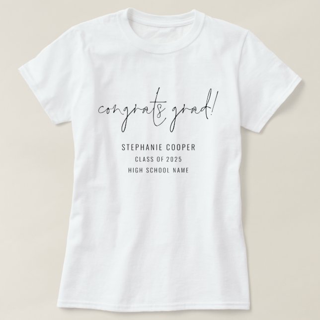 T-shirt Félicitations au diplômé Nom de la remise des dipl (Design devant)