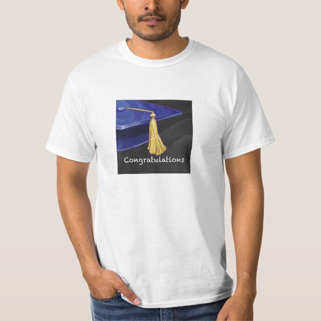 T-shirt Félicitations bleu et noir (Devant)