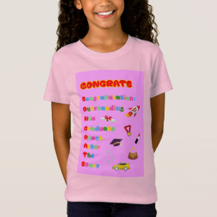 T-Shirt Félicitations Graduation Girls Acronyme Tee