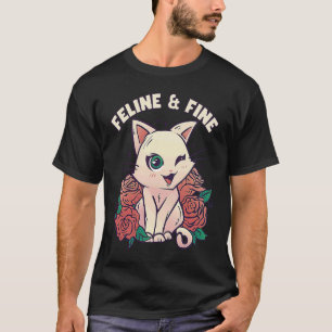 T-shirt Féline de chat mignonne et chat fin