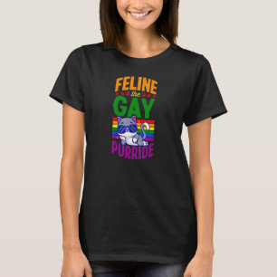 T-shirt Feline Gay Purride Gay Cat Lgbtq Queer Rainb