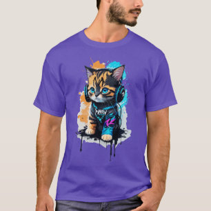 T-shirt Feline Groove Vector Abstrait Conception d'un kit