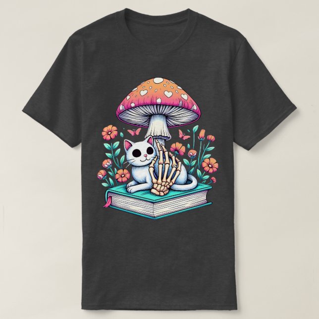 T-shirt Feline Lover Skeleton Halloween Halloween Femmes a (Design devant)