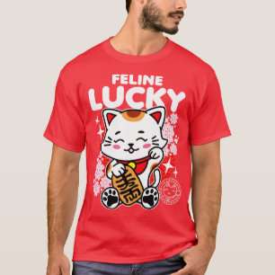 T-shirt Feline Lucky Cat Japanes Art