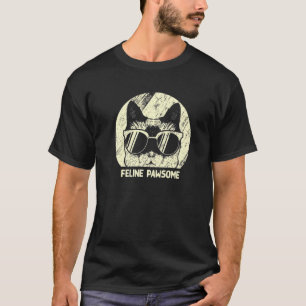 T-shirt Feline Pawsome Motivational Citation Cat Inspirati