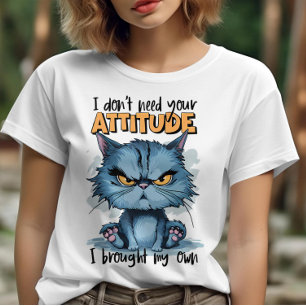 T-shirt Feline rebelle en bleu : Je n'ai pas besoin de vot
