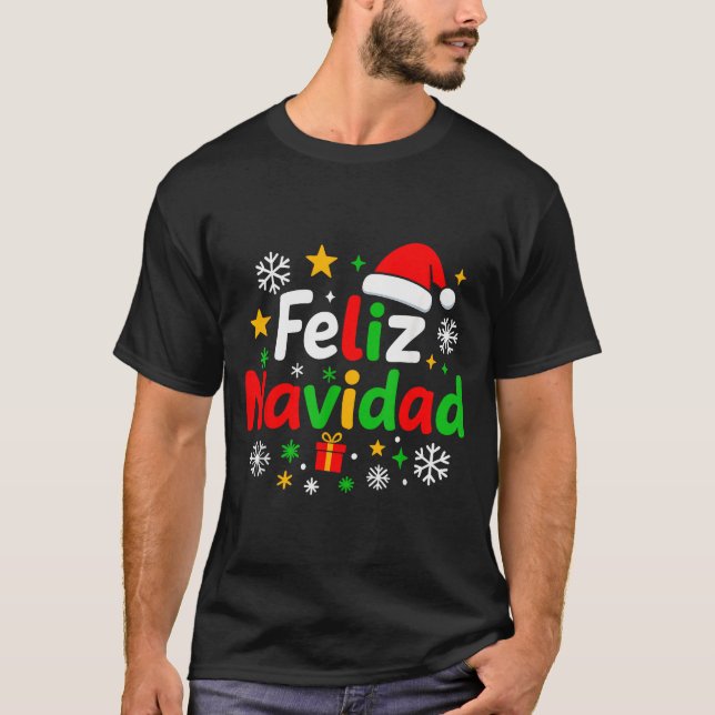 T-shirt Feliz Navidad Pajamas Shirt, Cute Spanish Mexican  (Devant)