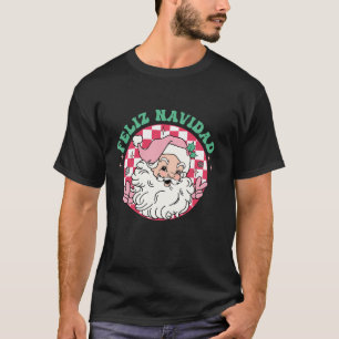 T-shirt Feliz Navidad Pink Père Noël - Chèque de Noël espa