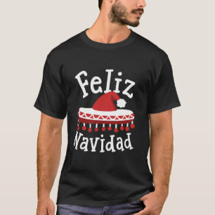 T-shirt Feliz Navidad Santa Hat Sombrero Noël espagnol