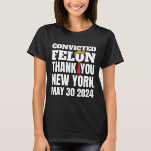 T-shirt Felon Trump Élastique à cheveux Merci Ny New York