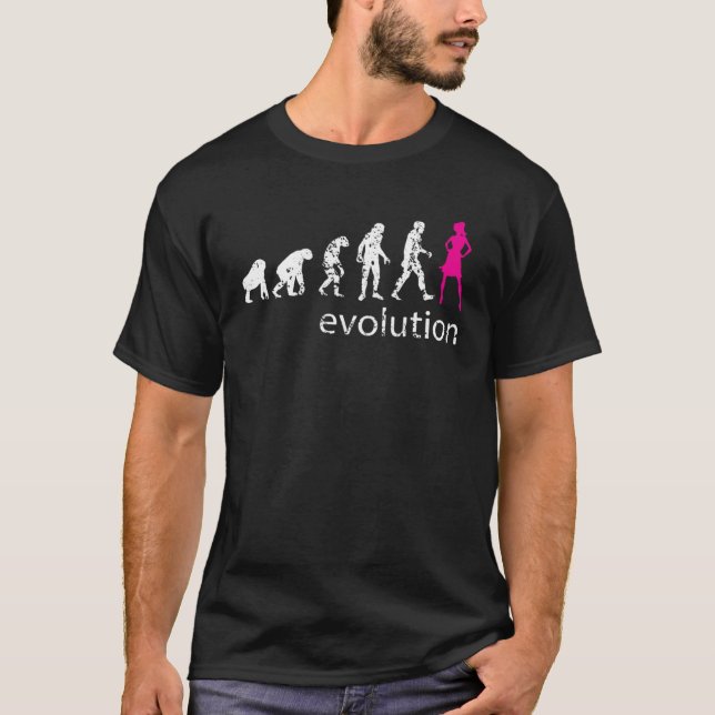 T-shirt Female Evolution Feminist Strong Women Inspiration (Devant)