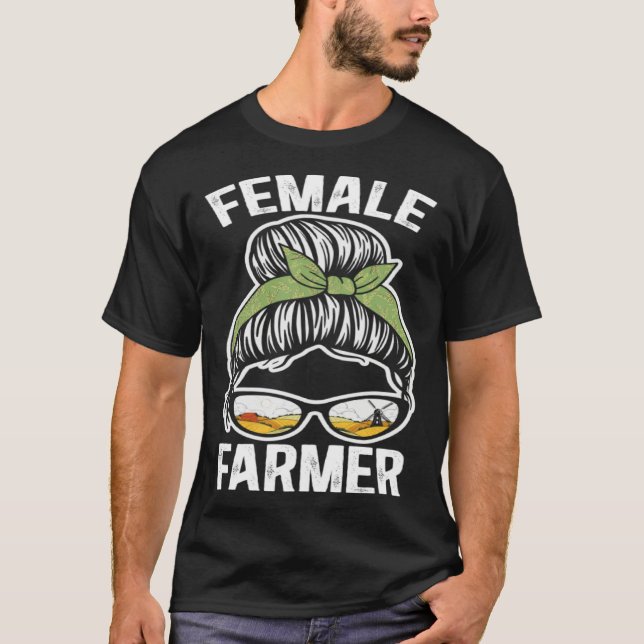T-shirt Female Farmers Support The Future Country Farming  (Devant)