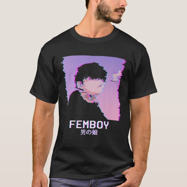 T-shirt Femboy Japanese Emo Vaporwave Aesthetic LGBTQ Gay (Devant)