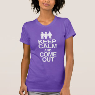 T-shirt Femelle bisexuelle sortant - gardez le calme et