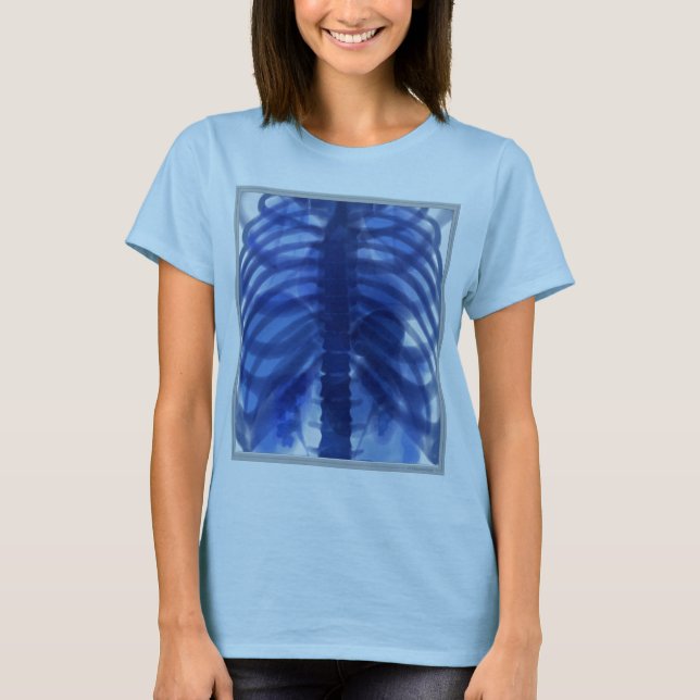 T-shirt Femelle bleue de rayon X (Devant)