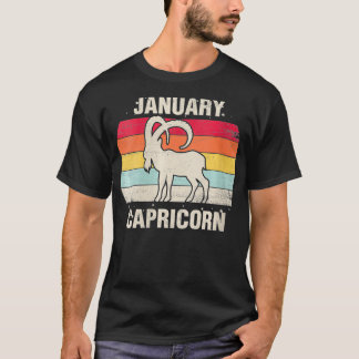 T-shirt Femen Capricorne Janvier Anniversaire Cadeau Retro