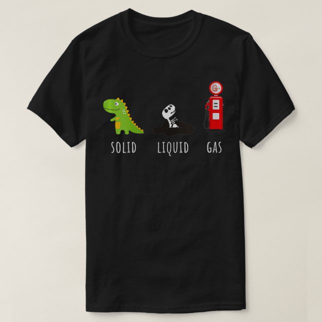 T-shirt Femen Fossil Fuel Chemistry rex Solid Liquide Gas (Design devant)