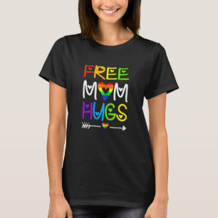 T-shirt Femen Libre Maman Hugs Rainbow Heart Lgbt Pride Mo