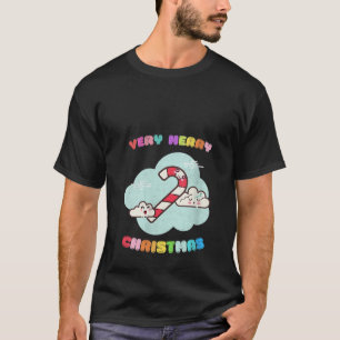 T-shirt Femen mignonne Kawaii Manga Sucre de canne de Noël