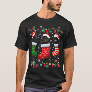 T-shirt Femens Black Lab Labrador Chaussettes de Noël Funn